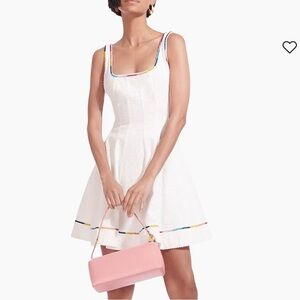 STAUD Wells Embroidered Mini Dress - 8